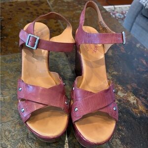 Kork-Ease Leather Wedge Sandals